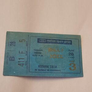 Vintage Billy Joel Concert Ticket - Blue